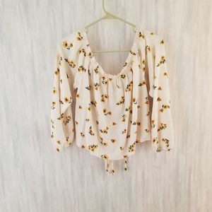 Cream color Flower off the shoulder top